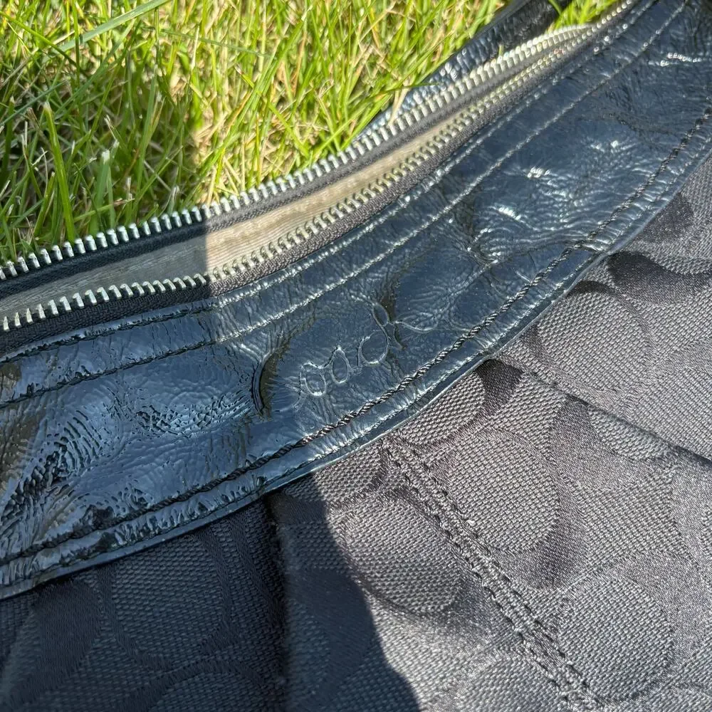 Black Coach SoHo Pleated Signature Hobo (F13740)